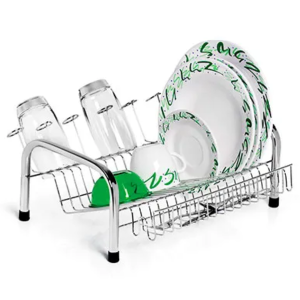 Escorredor de Louças Baronesa de Inóx Com Porta Copos Aço Cromado